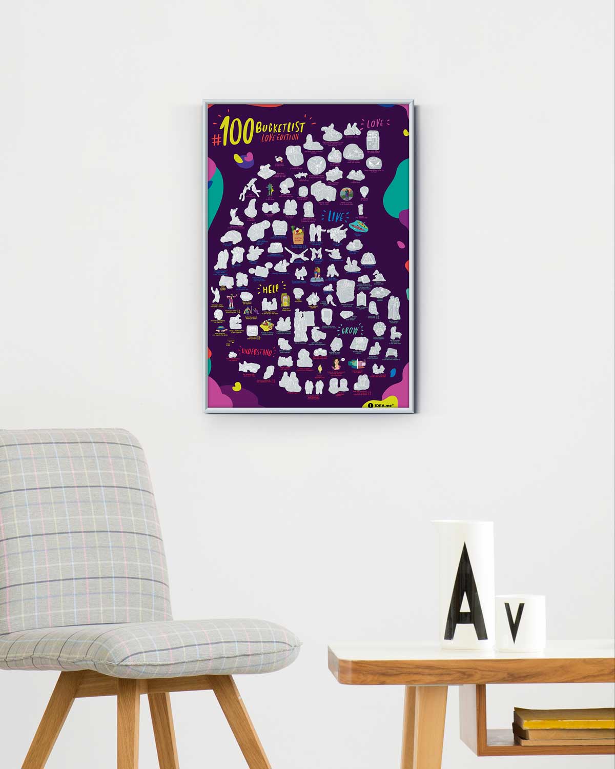 Love 100 Bucketlist - Rubbelposter / Scratch Map