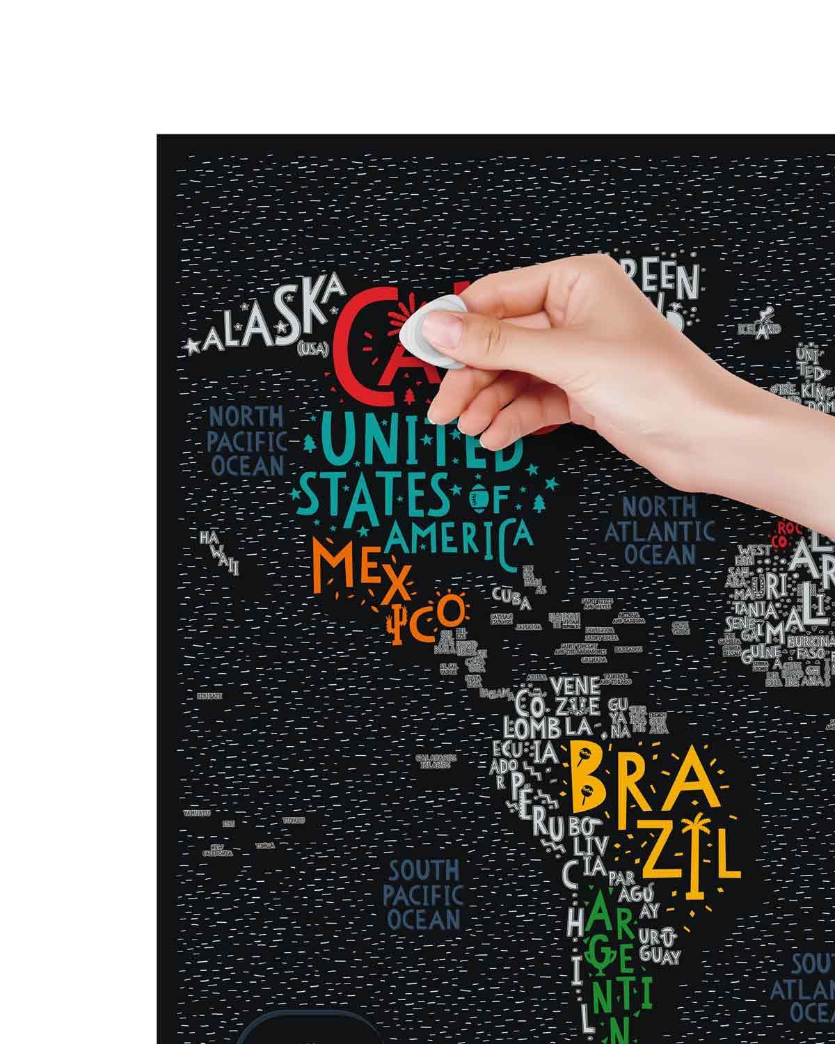 Travel Map® Letters World - Rubbel-Weltkarte / Scratch Map