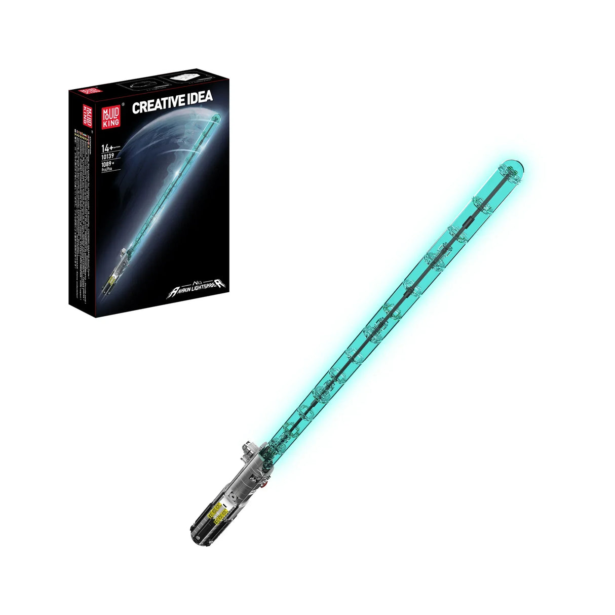 Mould King Creative Idea Anakin Lichtschwert Bausatz mit leuchtender Klinge und Box