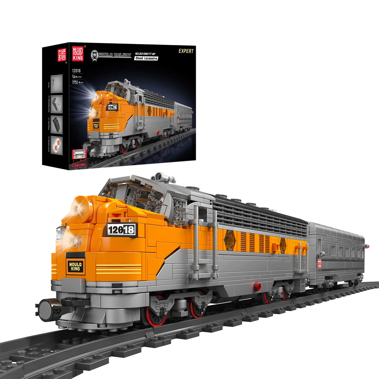 Diesellokomotive "USA F7 WP" (inkl. Fernbedienung) - Klemmbausteine