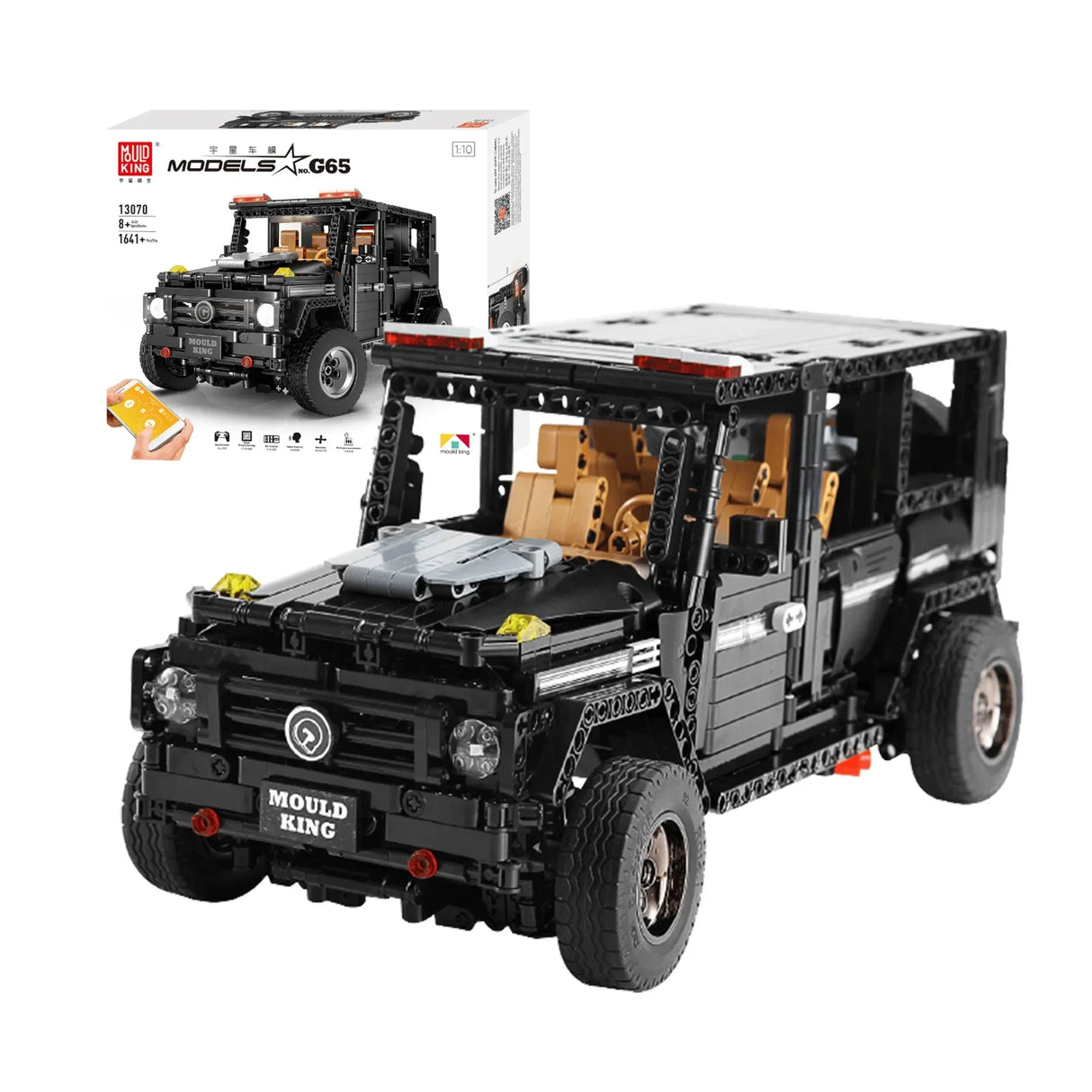 Mould King G65 Geländewagen Modellbausatz mit Fernbedienung und 1641 Teilen