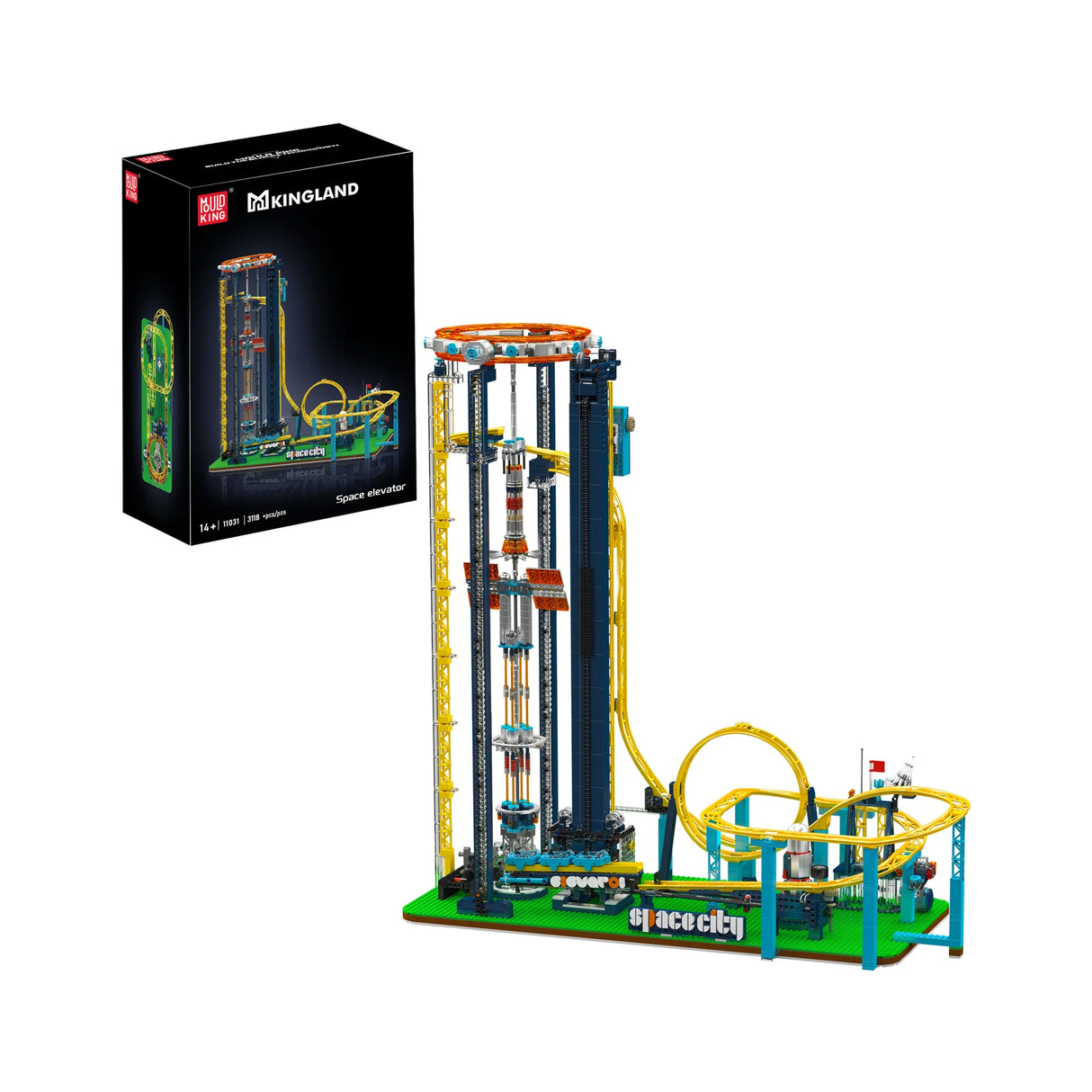 Space Elevator Achterbahn (Elektrisch) - Klemmbausteine