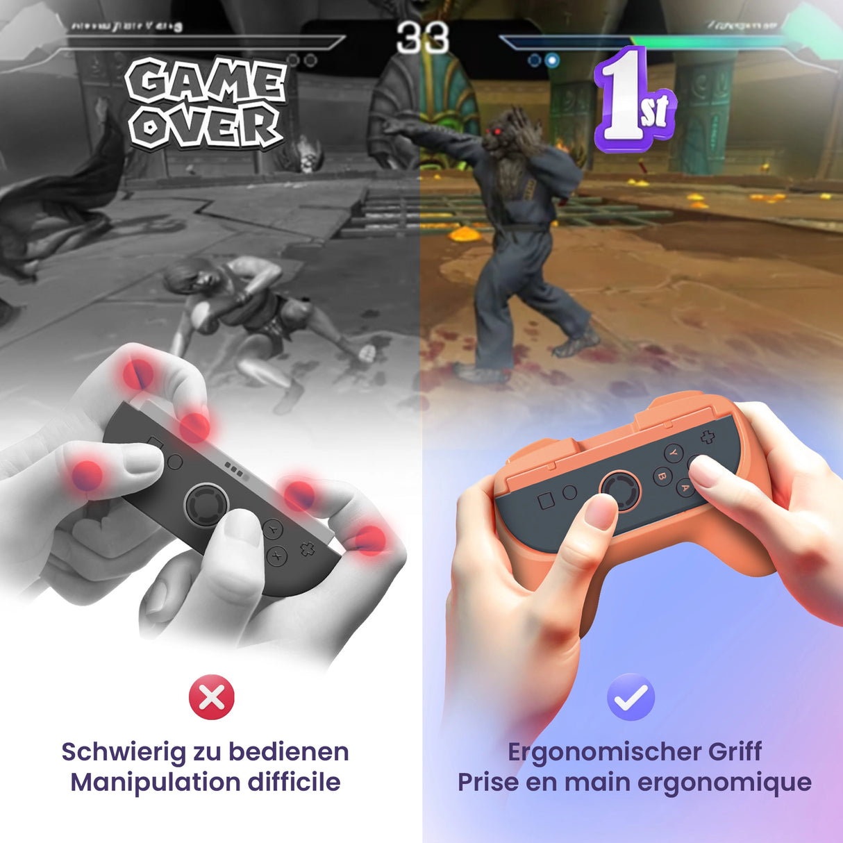 Grip-Paar für Joycons™ (Switch / Switch 2) - Gaming-Zubehör