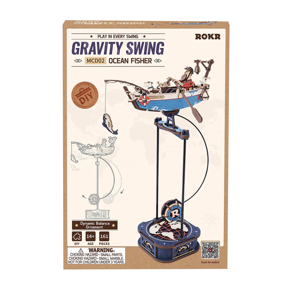 Pendule d'équilibre Ocean Fisher - Kit en bois 3D