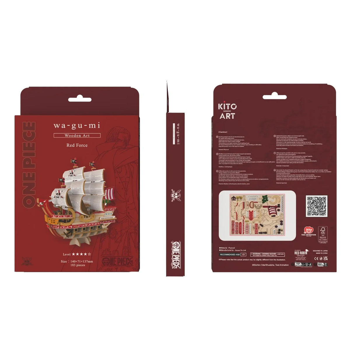 One Piece - La Force Rouge des Pirates aux Cheveux Rouges - Maquette en bois
