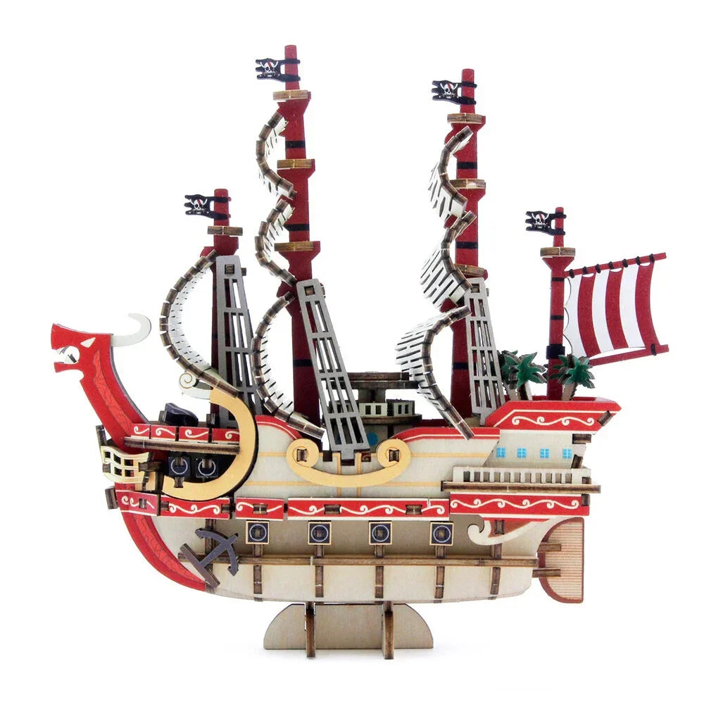 One Piece - La Force Rouge des Pirates aux Cheveux Rouges - Maquette en bois