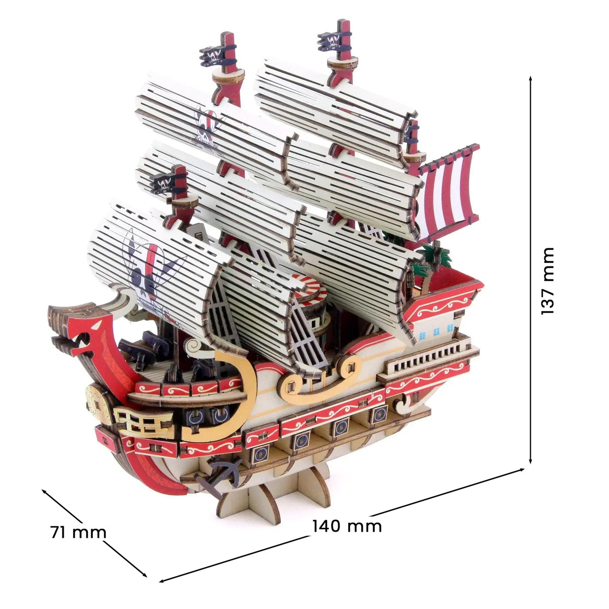 One Piece - La Force Rouge des Pirates aux Cheveux Rouges - Maquette en bois