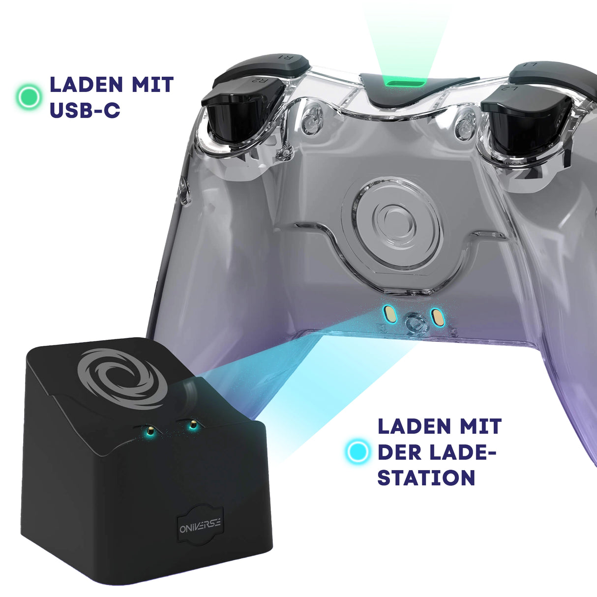 ASTRALITE Nysa Grey - Bluetooth Controller für Nintendo Switch, PC, IOS & Android (inkl. Ladestation)