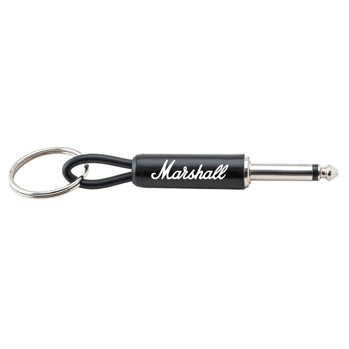 Pluginz Marshall Guitar Plug Schlüsselanhänger schwarz mit Marshall-Logo in Seitenansicht