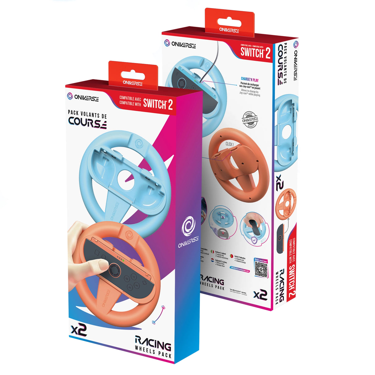 2er-Set Racing-Lenkräder für Nintendo Switch™ & Switch 2™ - Gaming-Zubehör