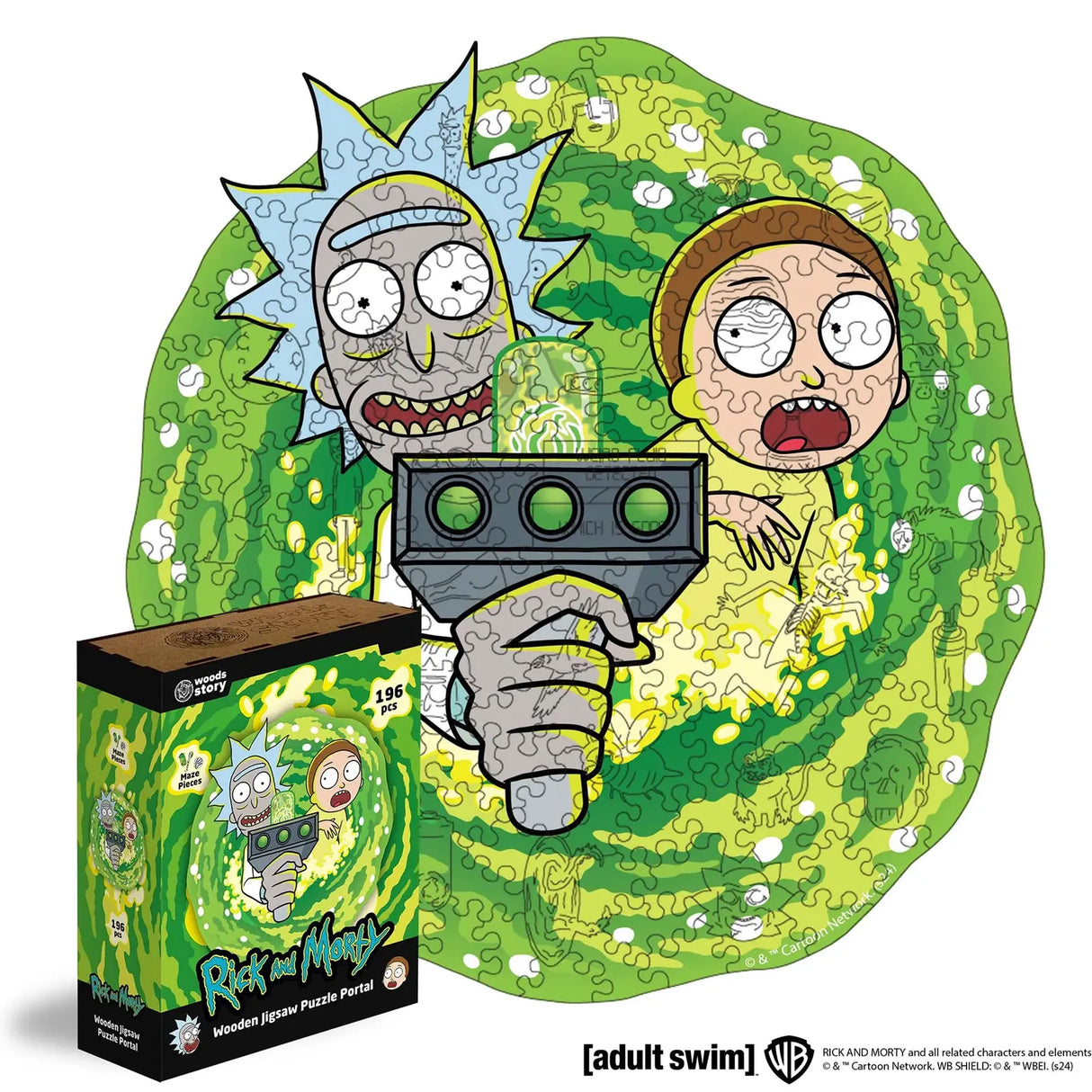 Rick & Morty - Portal (196 Teile) - Holzpuzzle