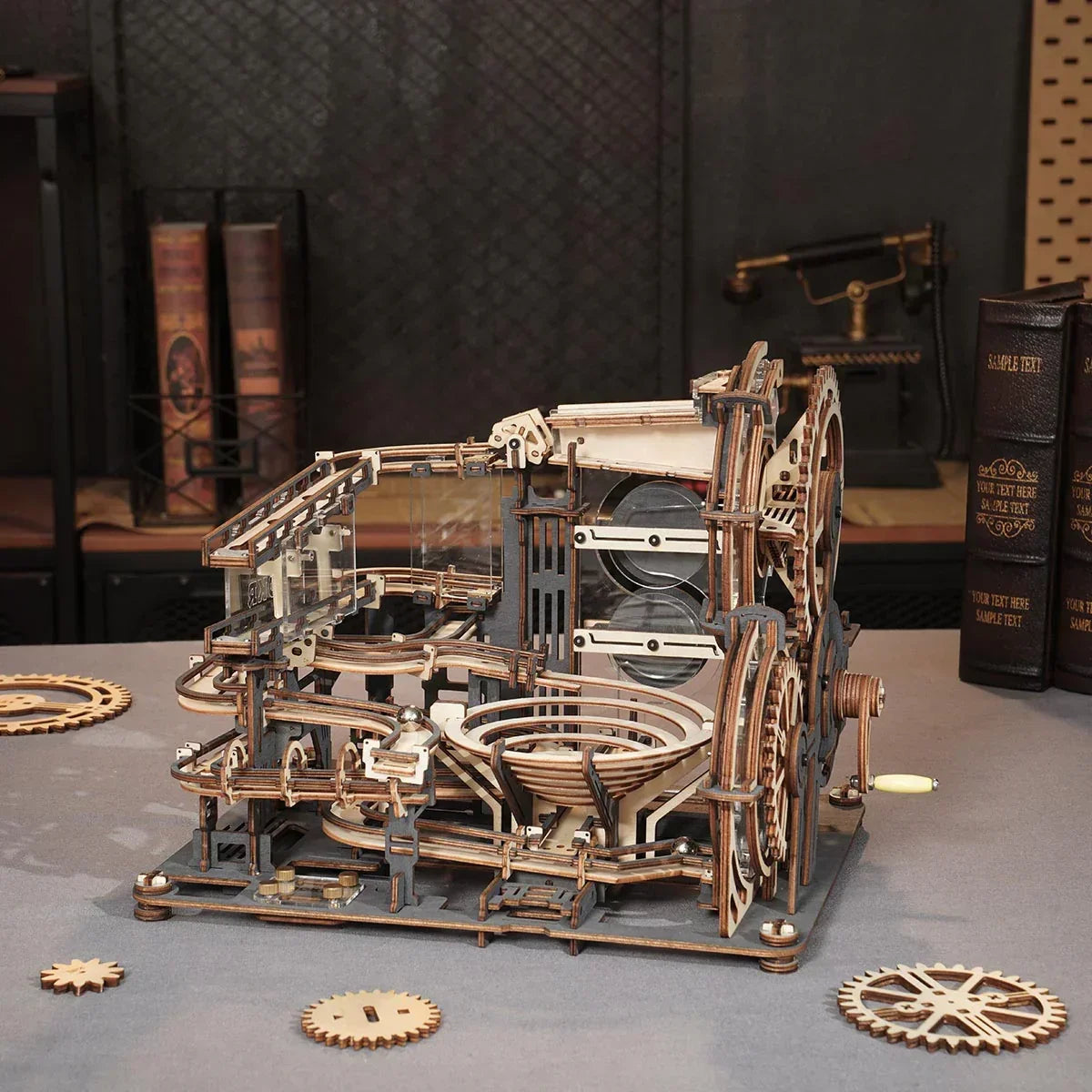 Circuit à billes Night City - Kit de construction en bois 3D