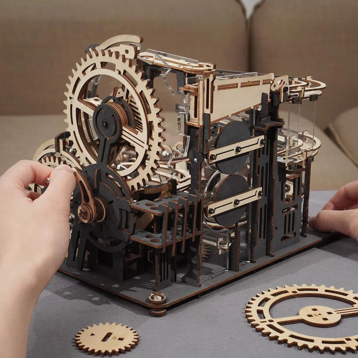 Circuit à billes Night City - Kit de construction en bois 3D