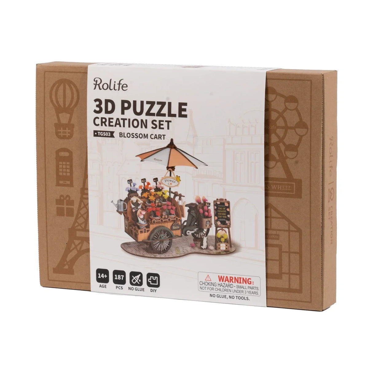 Rolife 3D Puzzle Kreationsset Blütenwagen