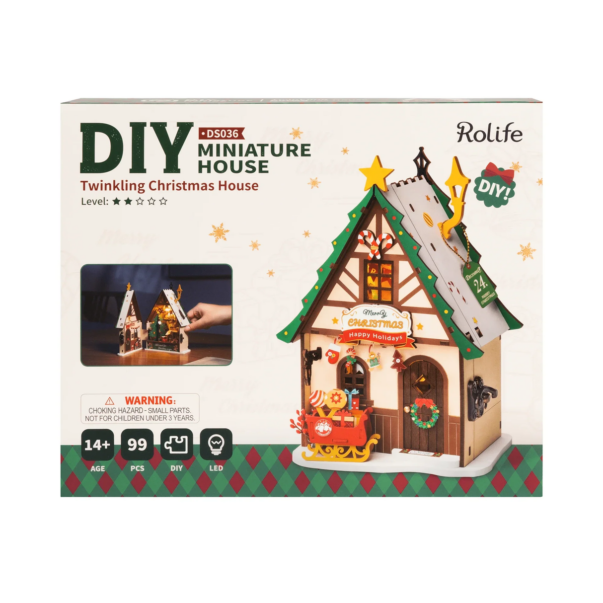 Maison de Noël scintillante - Diorama