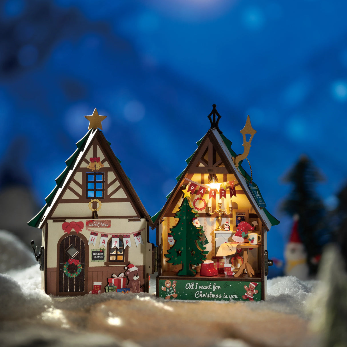 Maison de Noël scintillante - Diorama