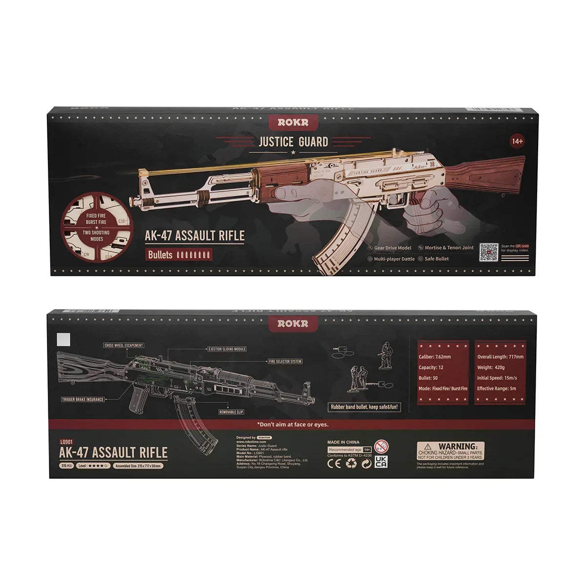 Fusil d'assaut AK-47 - Maquette en bois 3D