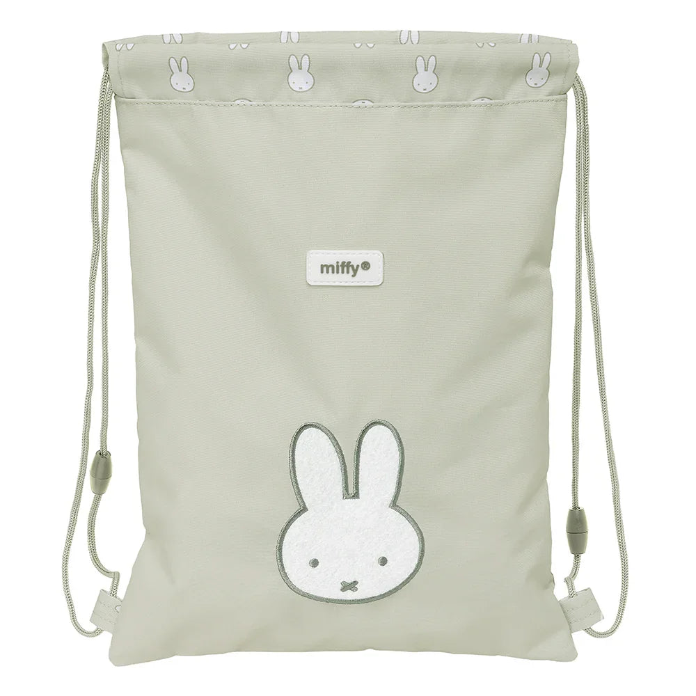 Beige Turnbeutel mit Miffy Hasenmotiv und Kordelzug