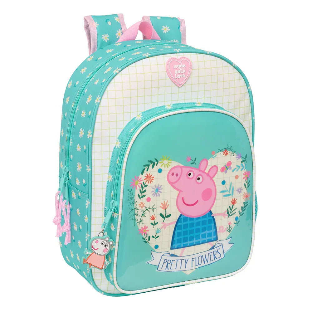 Peppa Wutz Rucksack mit Blumenmuster und Peppa Wutz Grafik