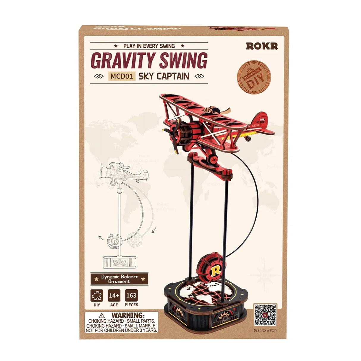 Pendule d'équilibre Sky Captain - Kit en bois 3D
