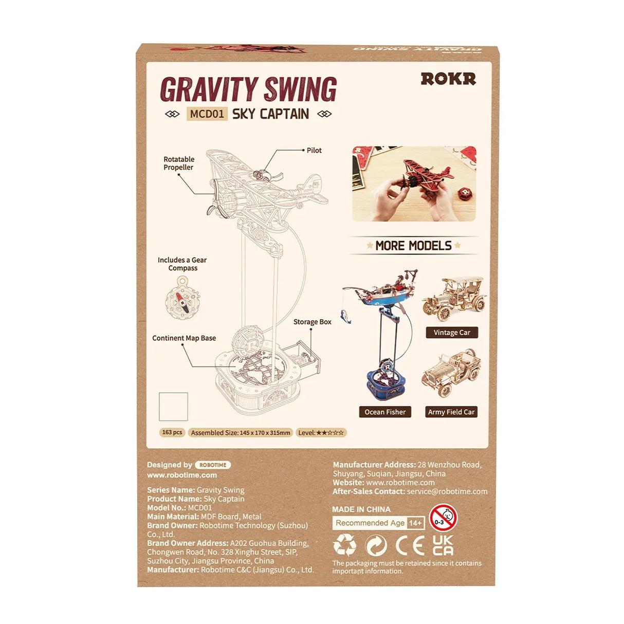Pendule d'équilibre Sky Captain - Kit en bois 3D