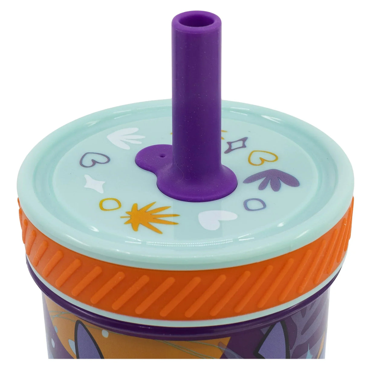 Stitch "Aloha" - Drop Safe - Gobelet anti-fuite avec paille en silicone (370 ml)