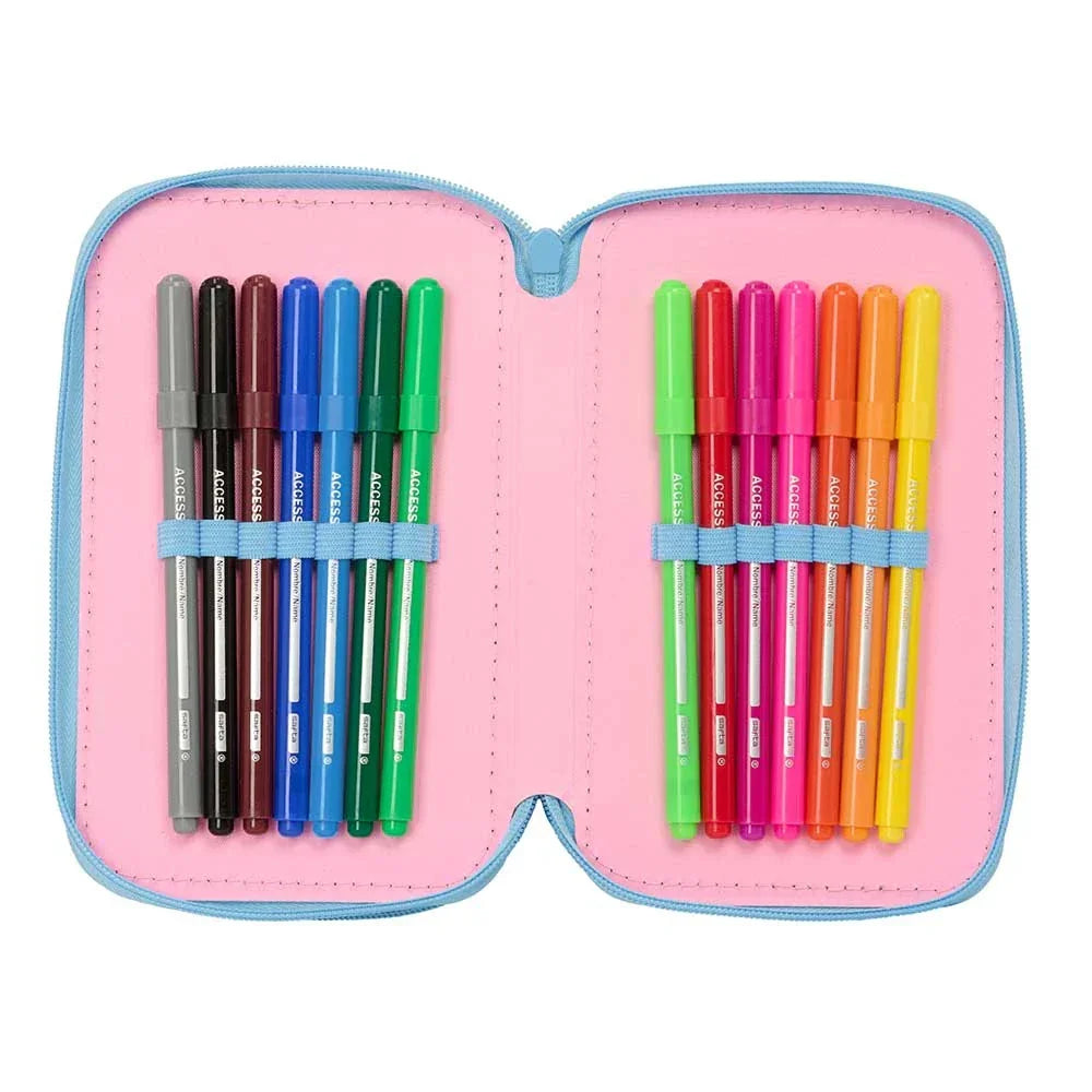 Stitch « Bright » - Étui avec crayons, taille-crayon et gomme (37 pièces)
