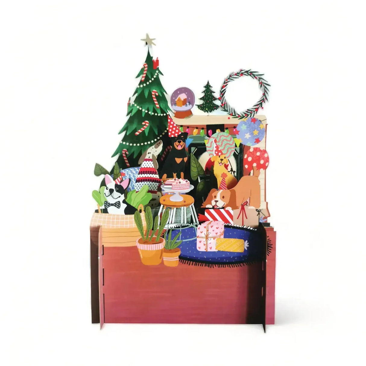 Noël des animaux - Carte de Noël 3D pop-up