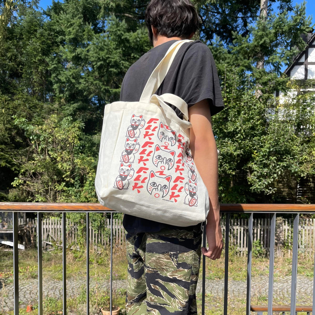 Tote Bag „Fuck you - Maneki Neko“ - Tasche