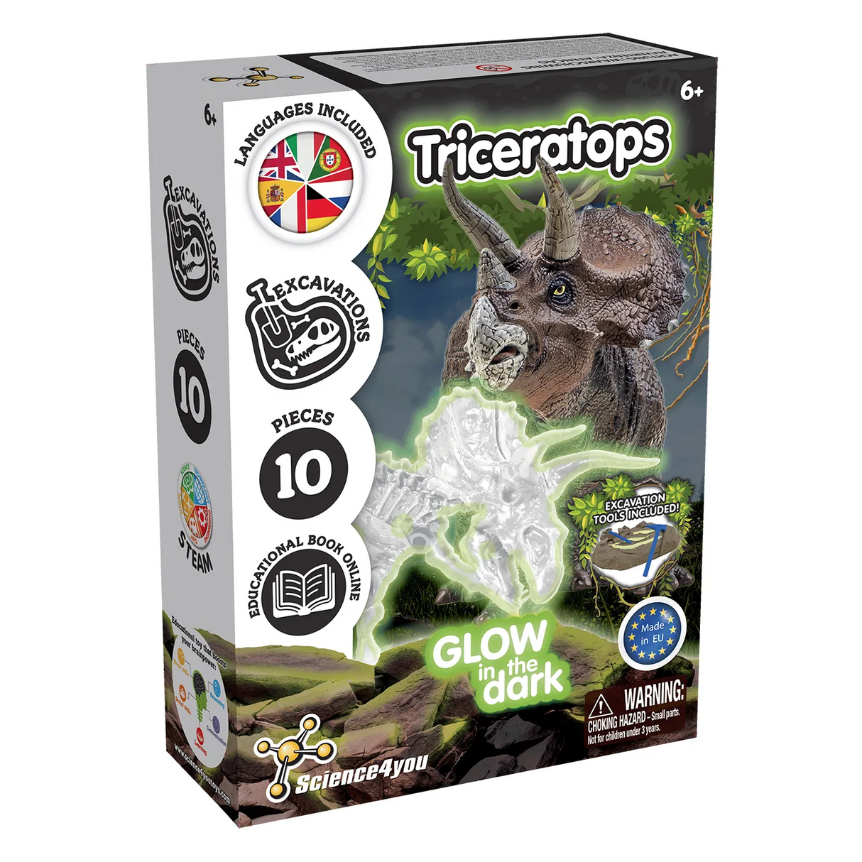 Leuchtender Triceratops - Ausgrabungs-Kit