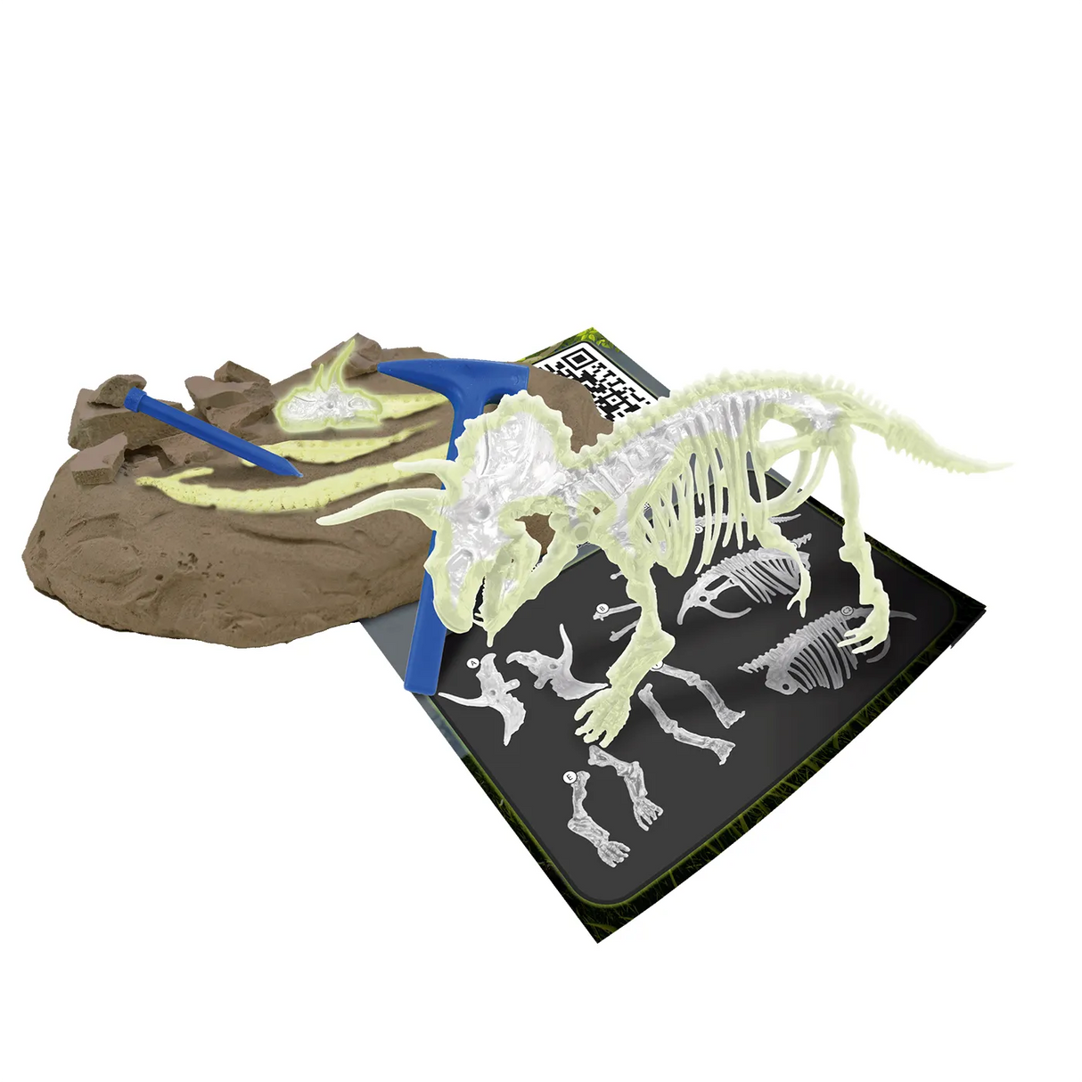 Leuchtender Triceratops - Ausgrabungs-Kit