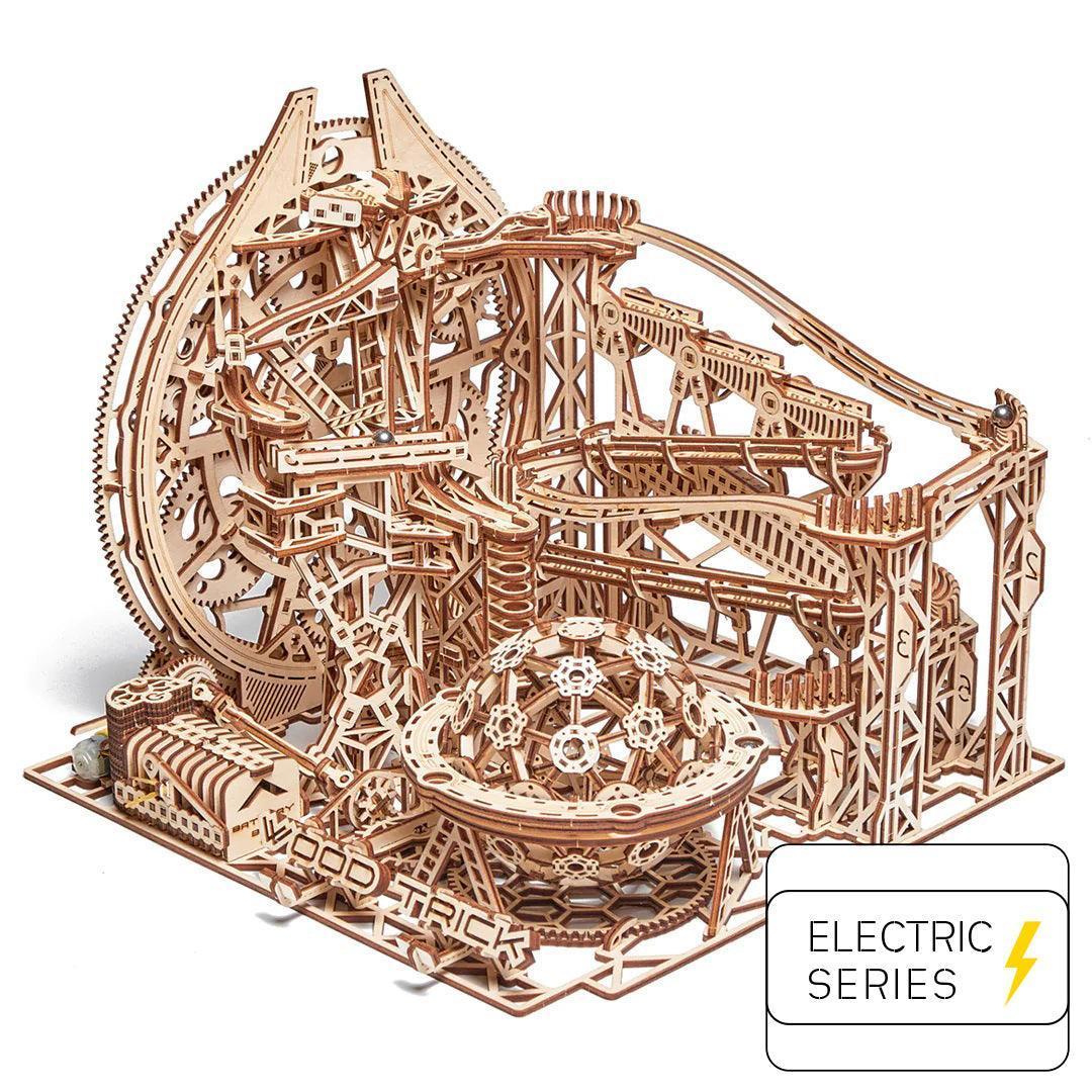 Galaxy Kugelbahn - 3D Holzbausatz (Elektrisch) - derdealer.ch
