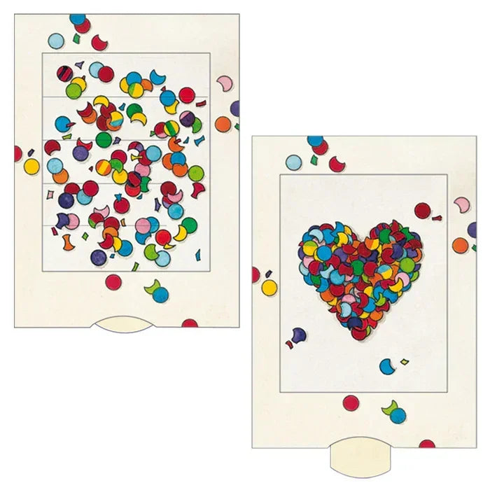 confettis coeur - carte d'amour