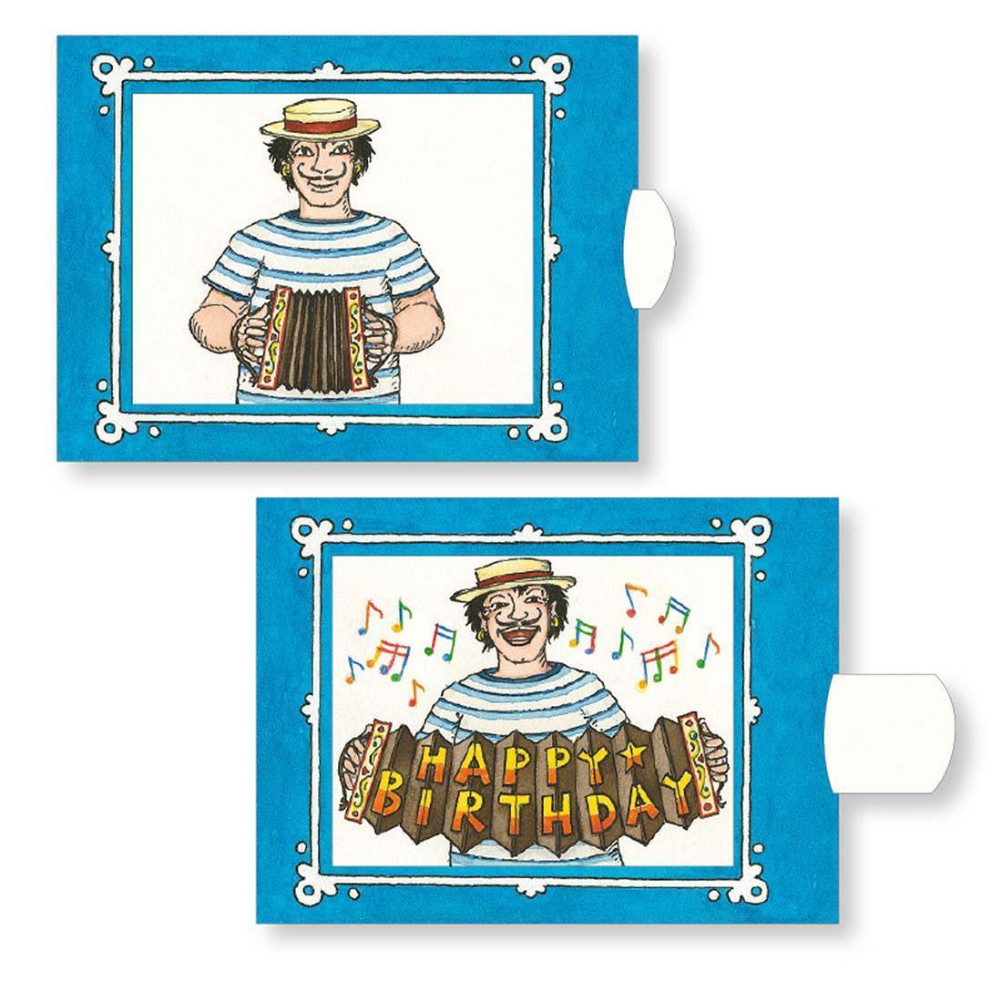 Geburtstagskarte Ziehharmonika