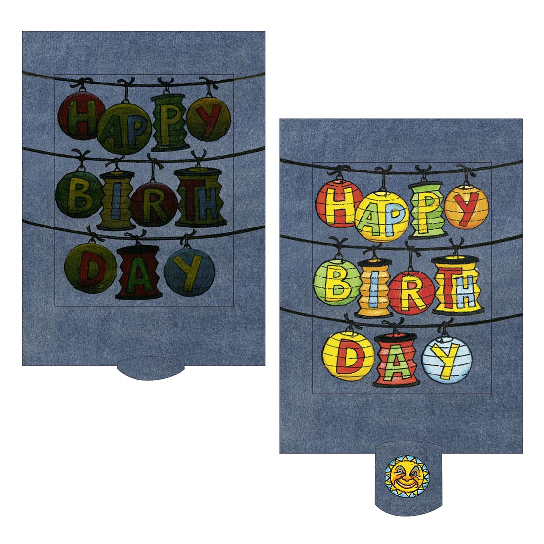 Geburtstagskarte Lampions