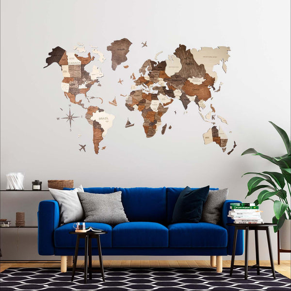 Weltkarte aus Holz: Die perfekte Wanddeko für Reisefans