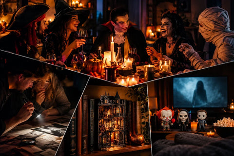 Halloween-Gruselabend zuhause mit Krimidinner, Book Nook und Horrorfilm
