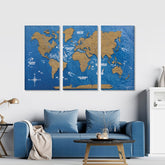 2D Weltkarte aus Kork - Ocean / M (71 x 112 cm)