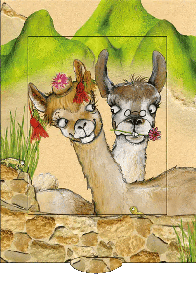 Lamas - Grusskarte