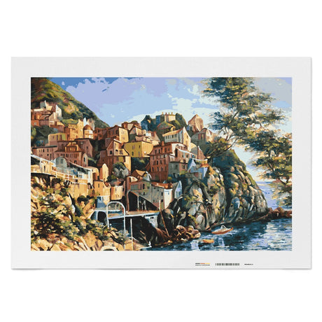 Mediterranes Dorf am Meer - Malen nach Zahlen