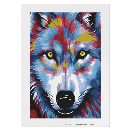 Wolf in Farbe - Malen nach Zahlen