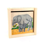 Zootiere (9 Würfel) - Würfelpuzzle