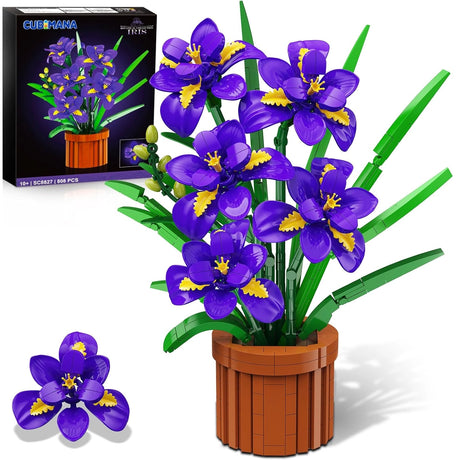 Cubimana Blumen Iris im Topf - Klemmbausteine CM-SC8827