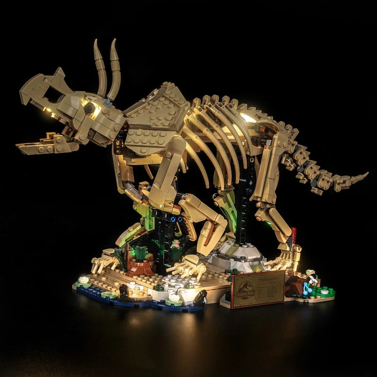 LED Licht Set für LEGO Jurassic World: Dinosaurier-Fossilien: Triceratops (77985) inkl. Fernbedienung