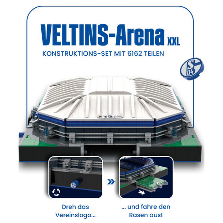 VELTINS-Arena XXL mit ausfahrbarem Rasen per Drehknopf