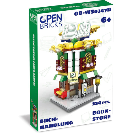 Open Bricks Klemmbaustein Set Buchhandlung mit 234 Teilen in der Produktverpackung
