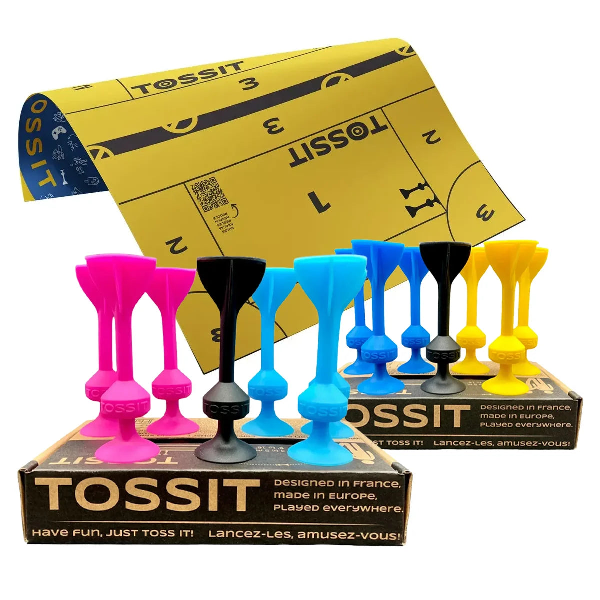 Bundle für 4 Spieler inkl. Family Board Matte - Saugnapf-Darts