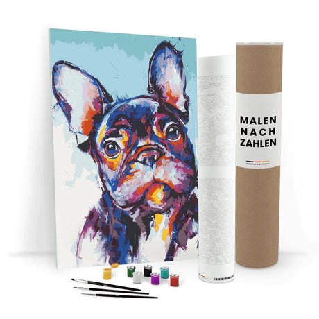 Bunte Bulldogge - Malen nach Zahlen