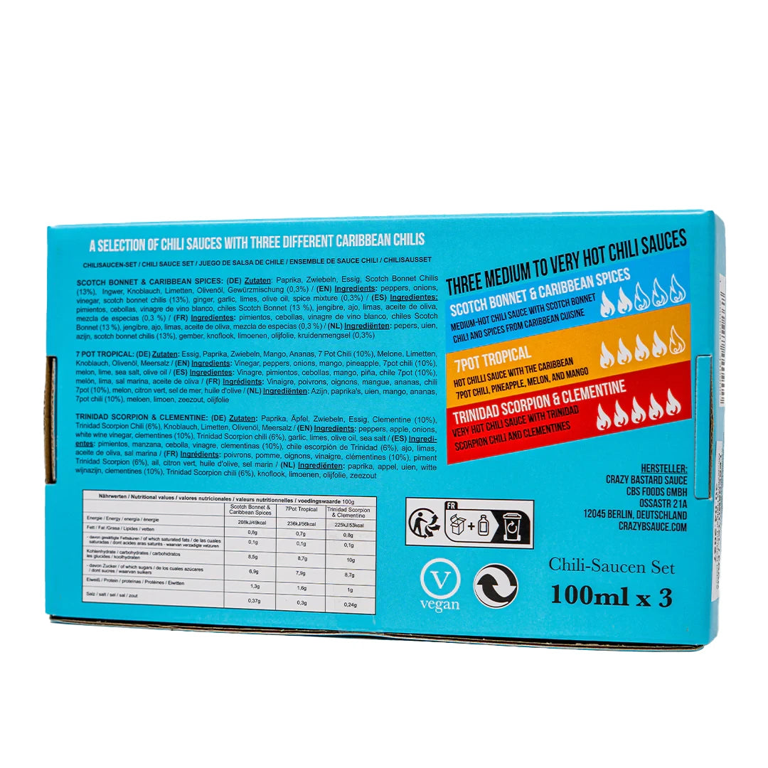 Caribbean Saucen 3er-Set (3 x 100 ml) - Scharfe Sauce