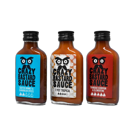 Crazy Bastard - Caribbean Saucen 3er-Set (3 x 100 ml) - Scharfe Sauce